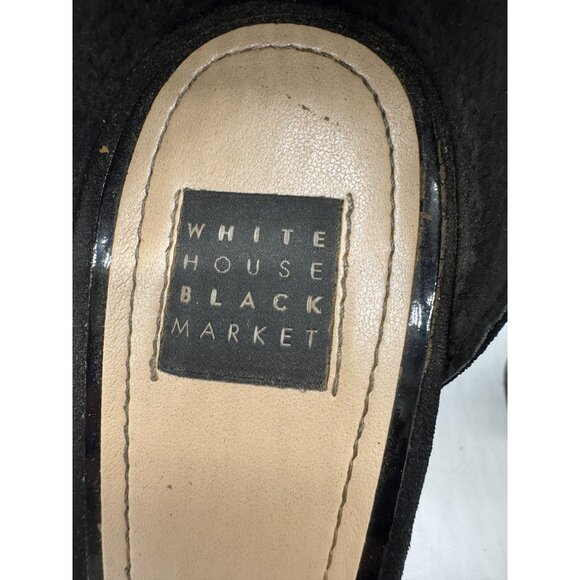 White House Black Market Womens Embroidered Goth Heeled Sandals Size 7M Black - Picture 2 of 11